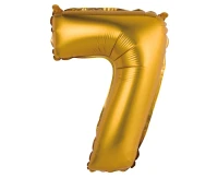 Foil balloon No 7, gold, matt, 35 cm EOL