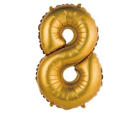 Foil balloon No 8, gold, matt, 35 cm EOL