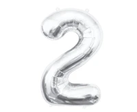 Foil balloon B&C Number 2, silver, 85 cm