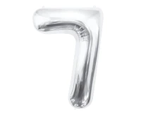 Foil balloon B&C Number 7, silver, 85 cm