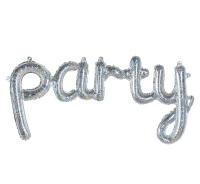 Foil balloon - inscription "Party", holographic, 45" EOL