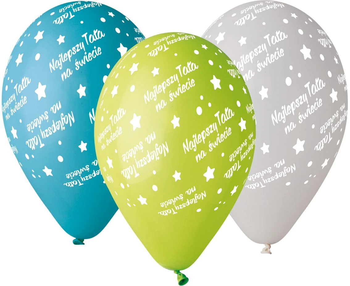 Balloons Gemar 12", premium dad day balloons najlepszy tata, pastel, 5pcs EOL