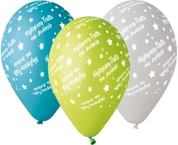 Balloons Gemar 12", premium dad day balloons najlepszy tata, pastel, 5pcs EOL