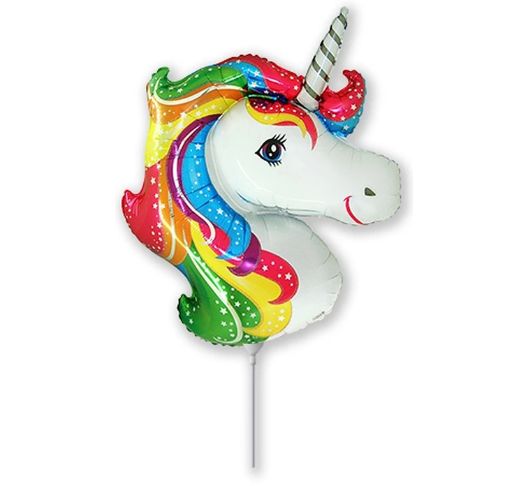 Foil balloon 14" FX - Unicorn (head),  unpacked (flat)