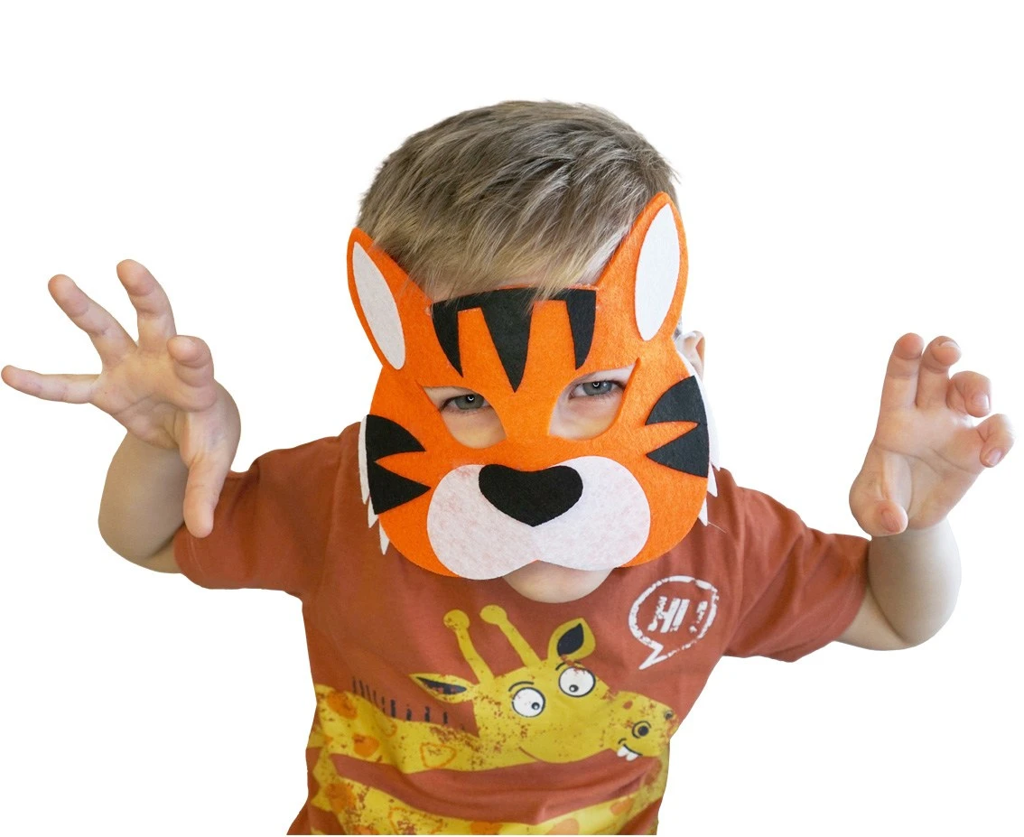 Felt mask Tiger, size 20 x 14 cm EOL