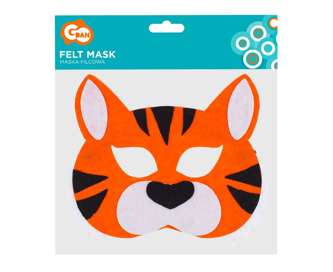 Felt mask Tiger, size 20 x 14 cm EOL