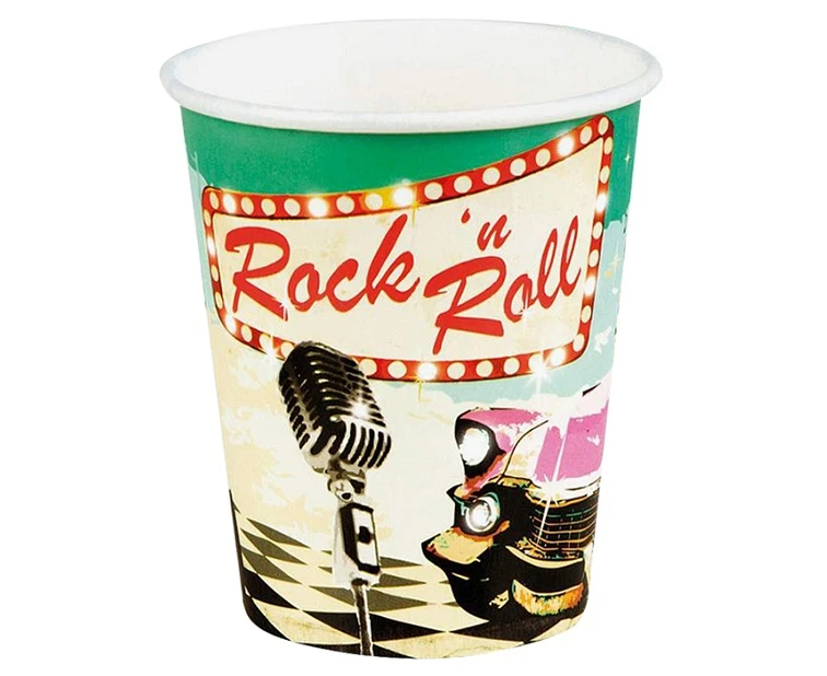 Paper cups Rock''n Roll 250ml, 6 pcs. EOL