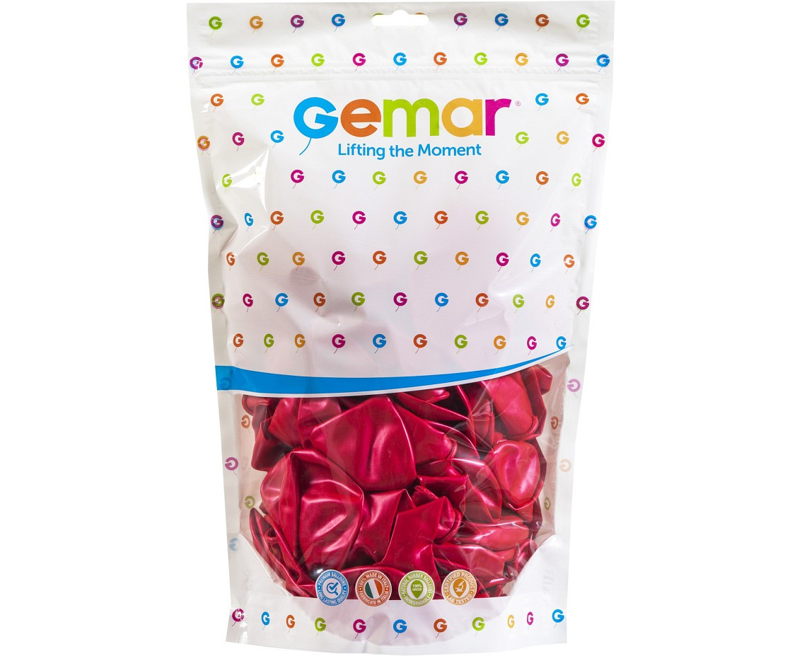 Balloons Gemar 13", metallic red, 50pcs