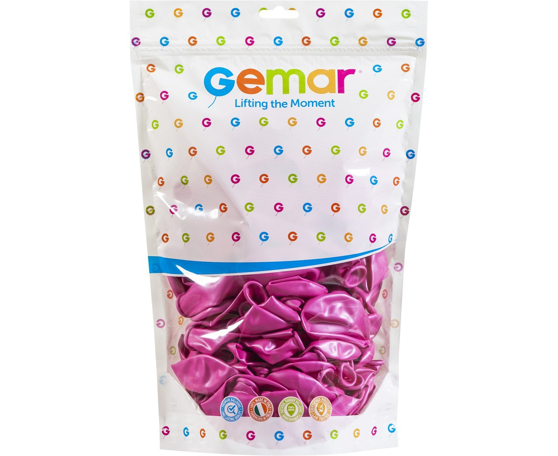 Balloons Gemar 13", metallic pink, 50pcs