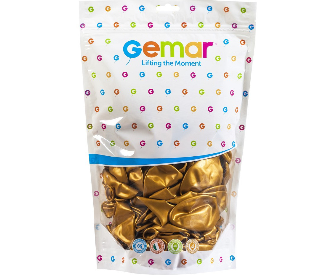 Balloons Gemar 13", metallic gold, 50pcs