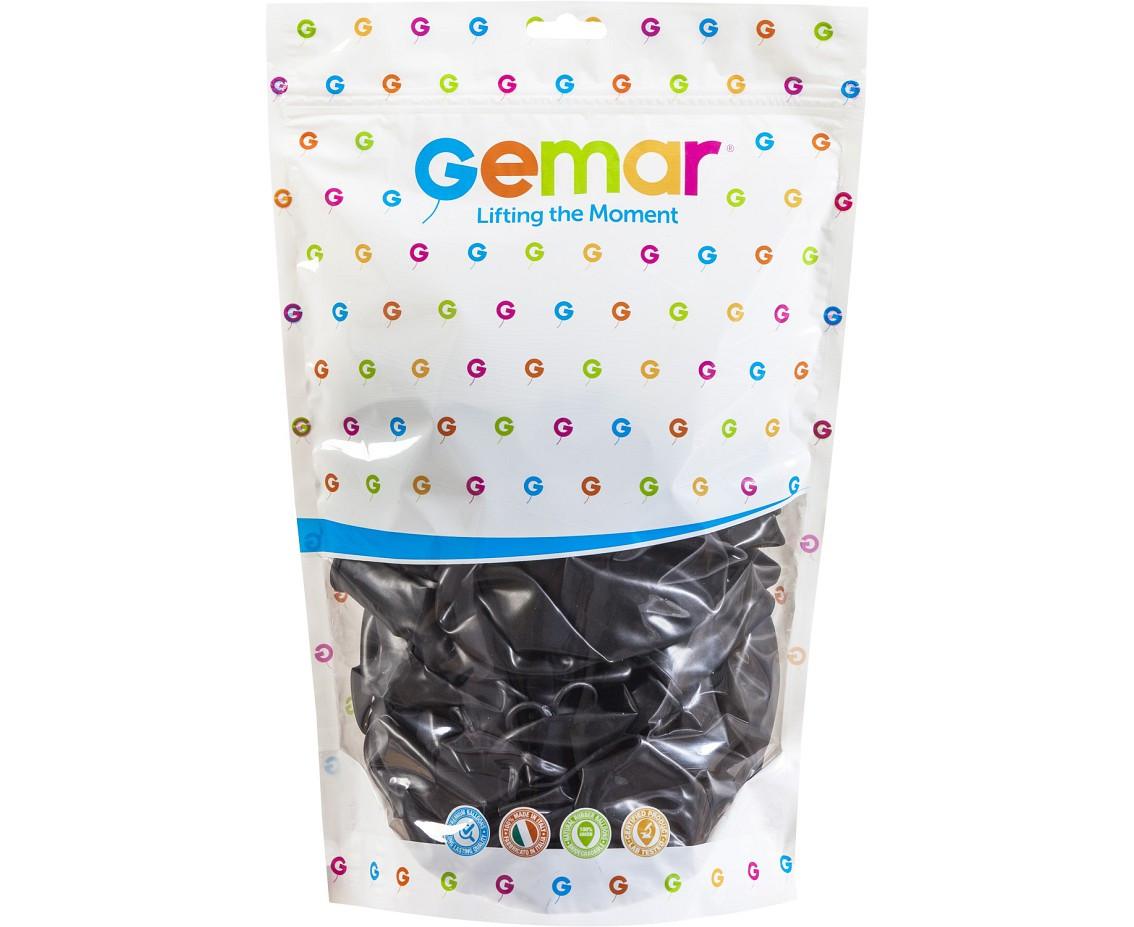 Balloons Gemar 13", metallic black, 50pcs