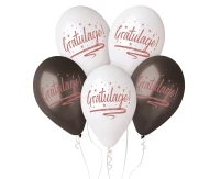 Balloons Gemar 13", premium helium "gratulacje", metallic, 5pcs