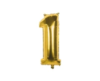 Foil balloon gold 36 cm, Number 1