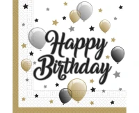 Paper napkins Milestone Happy Birthday, size 33 x 33 cm, 20 pcs.