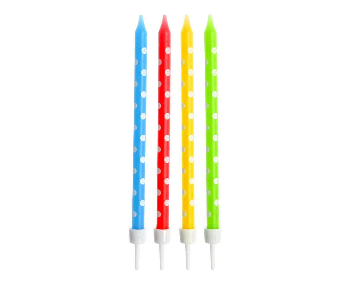 Candles with dots, colourful 24/24