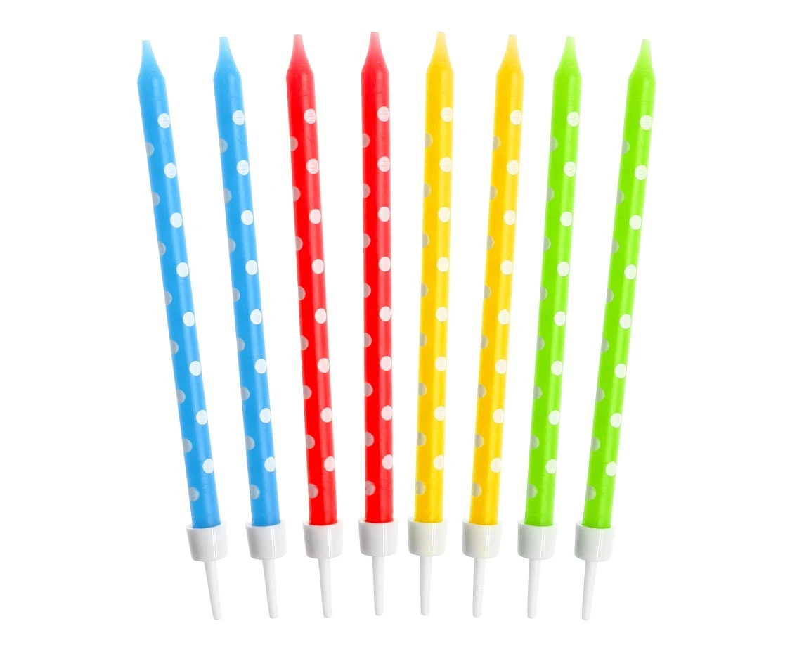 Candles with dots, colourful 24/24