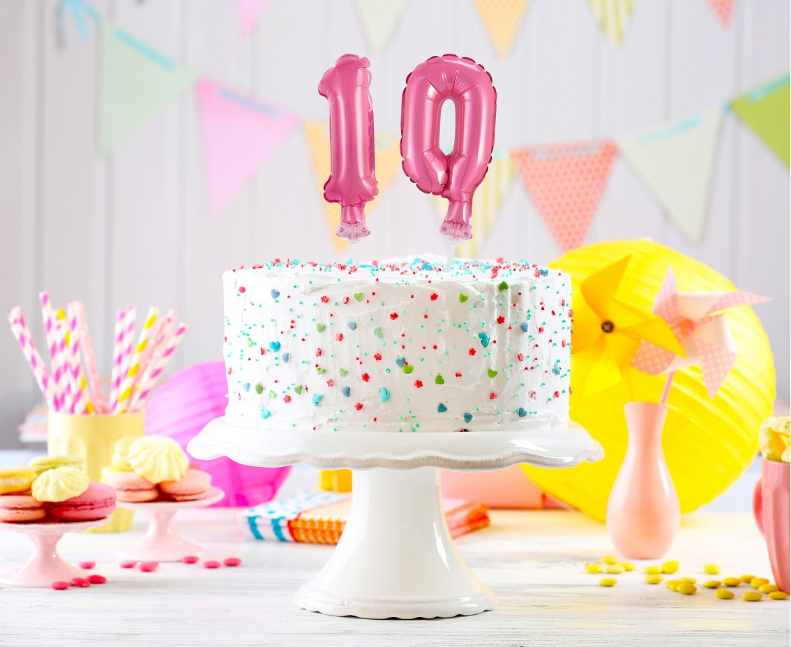 Foil balloon with stick 5" DIGIT 0, pink EOL