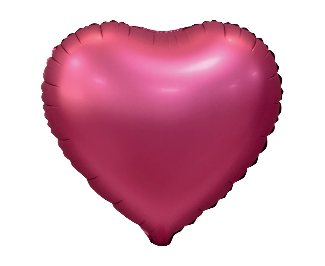 Foil balloon (heart), mat, dark  pink, 18 inches