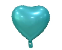 Foil balloon "Heart", matt, turquoise, 18 inches EOL