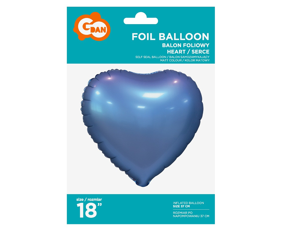 Foil balloon  "Heart", matt, violet, 18 inches EOL
