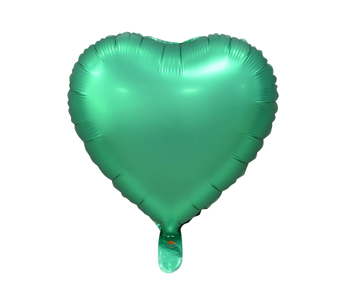 Foil balloon (heart), matt, green, 18 inches EOL