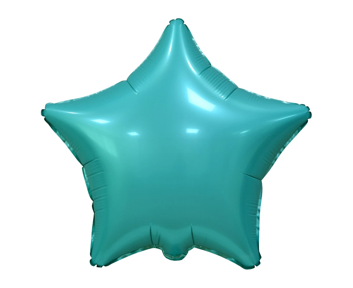 Foil balloon "Star", matt, turquoise, 19 inches EOL