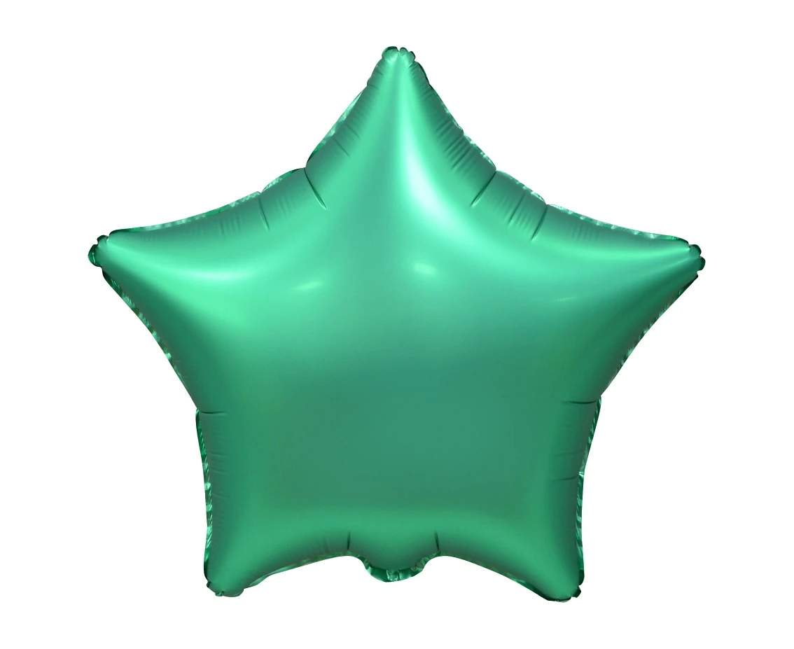 Foil balloon "Star", matt, green, 19 inches EOL