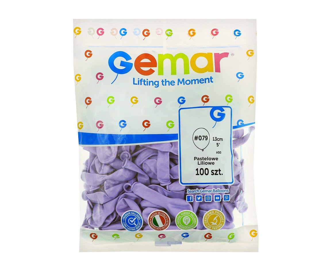 Balloons Gemar 5", pastel lilac macaron, 100pcs