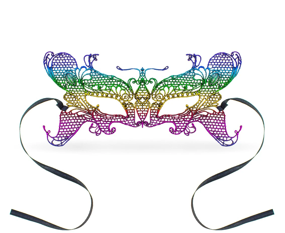 Lace mask Rainbow butterfly