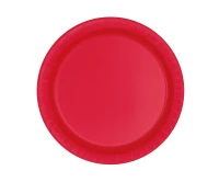 Paper plates, red, 18 cm, 8 pcs.