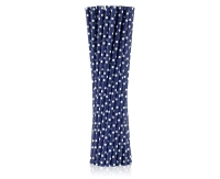 Paper straws, lawender with dots, 6x197 mm / 250 pcs
