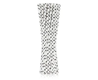 Paper straws black dots, 6x197 mm / 250 pcs