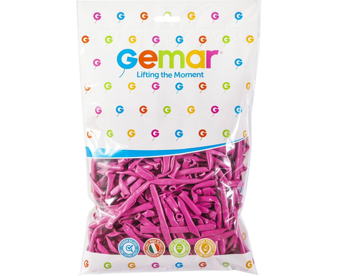 Balloons Gemar, modelling balloon, dark pink, 100pcs