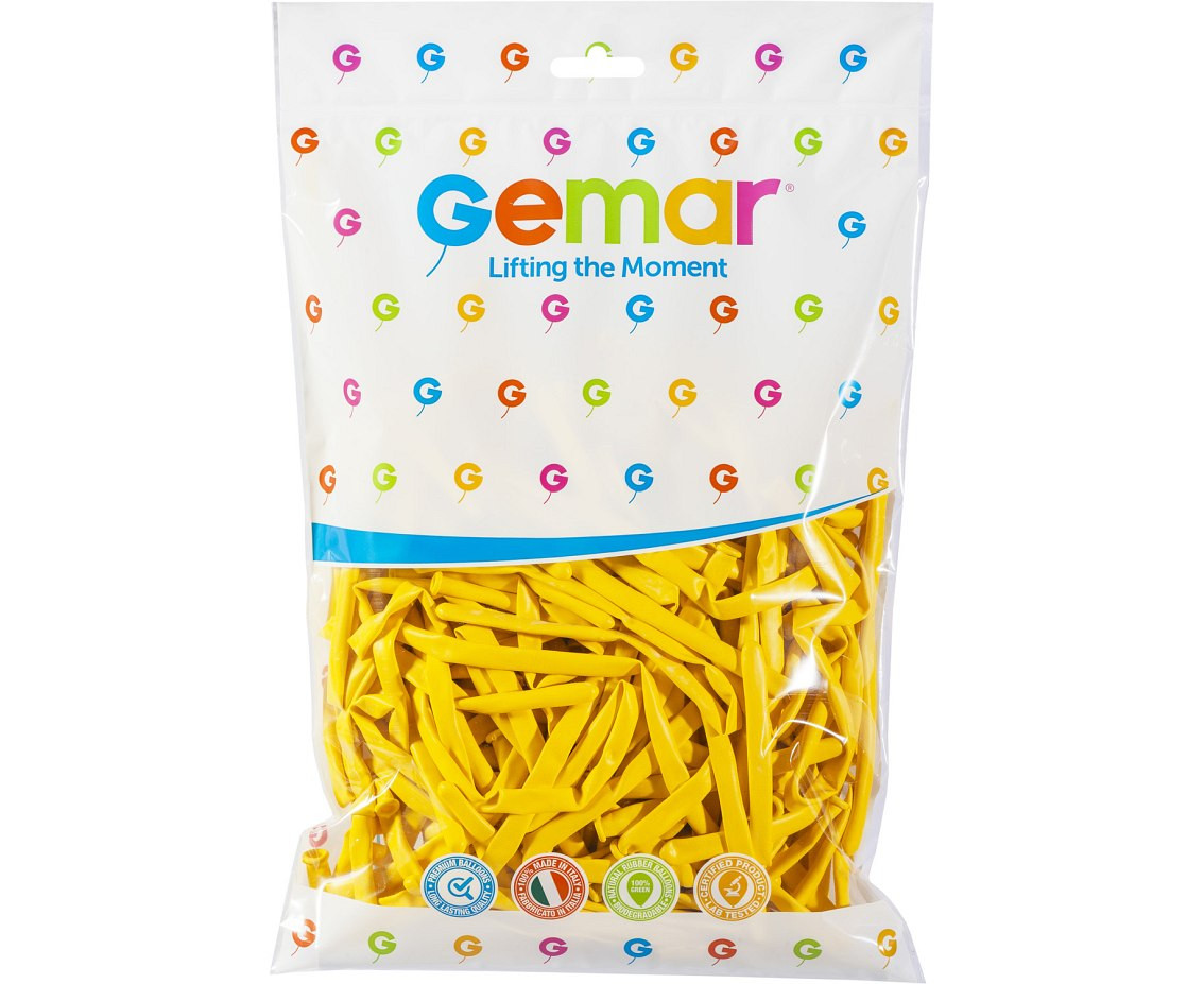 Balloons Gemar, modelling balloon, mango yellow, 100pcs