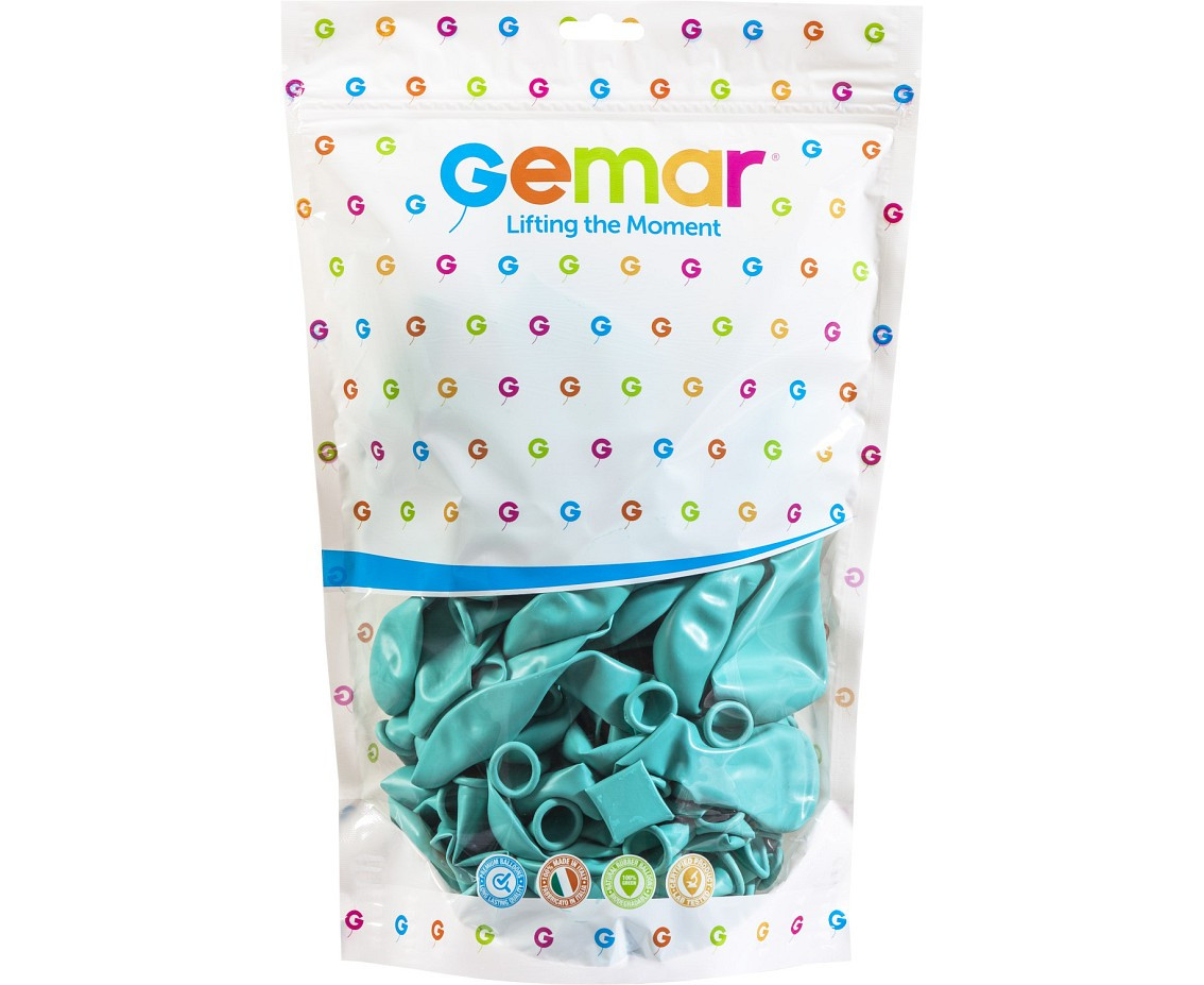 Balloons Gemar 13", pastel turquoise-green macaron, 50pcs