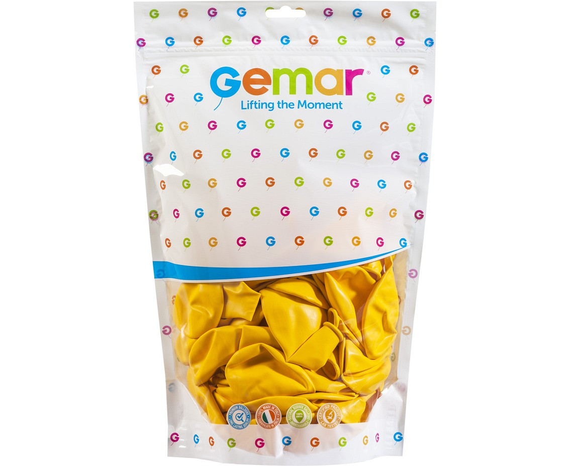 Balloons Gemar 13", pastel mango yellow, 50pcs
