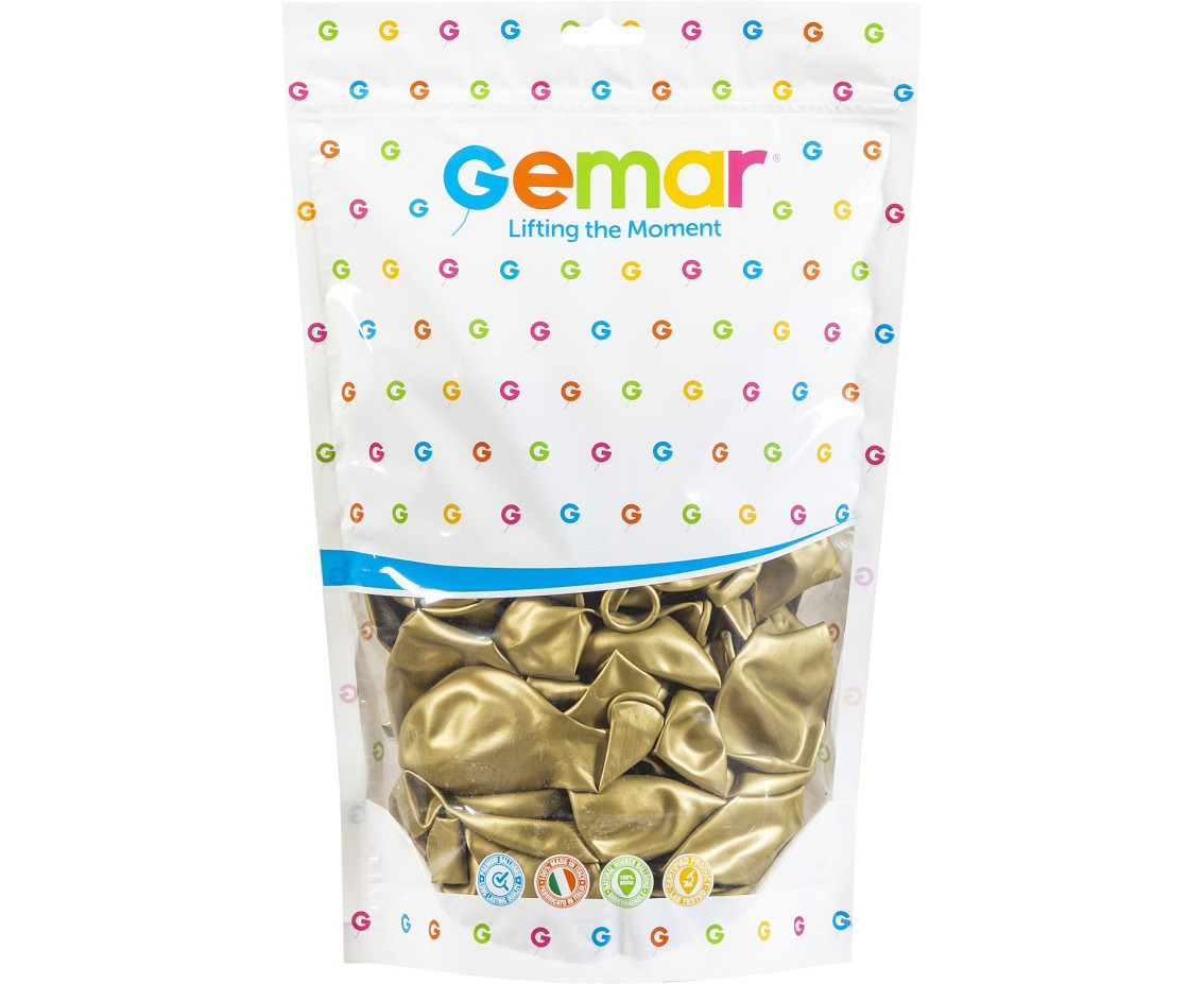 Balloons Gemar 13", metallic gold dorato, 50pcs