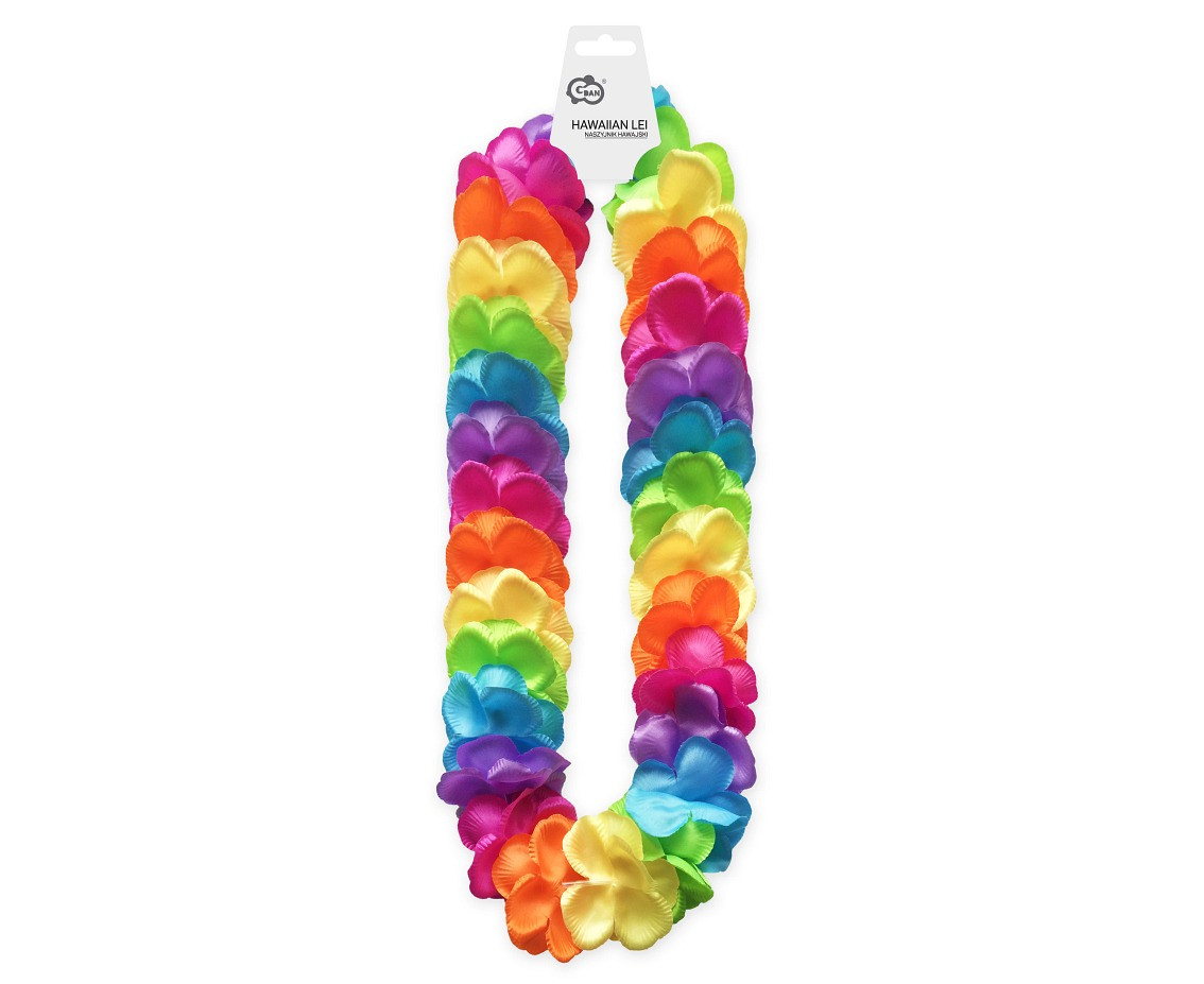 Hawaiian flower lei satin, multicolored
