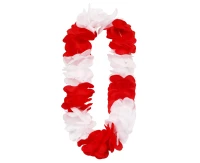 Hawaiian flower lei white-red, Big Flowers