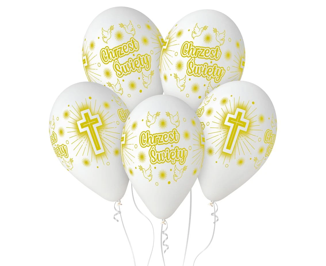 Balloons Gemar 12", pastel premium "Chrzest Święty", 5pcs EOL