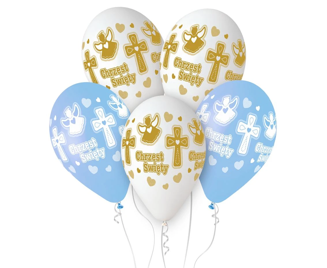 Balloons Gemar 13", pastel premium helium baptism chrzest święty boy, 5pcs
