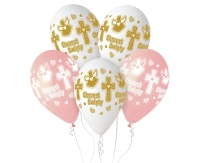 Balloons Gemar 13", pastel premium helium baptism chrzest święty girl, 5pcs