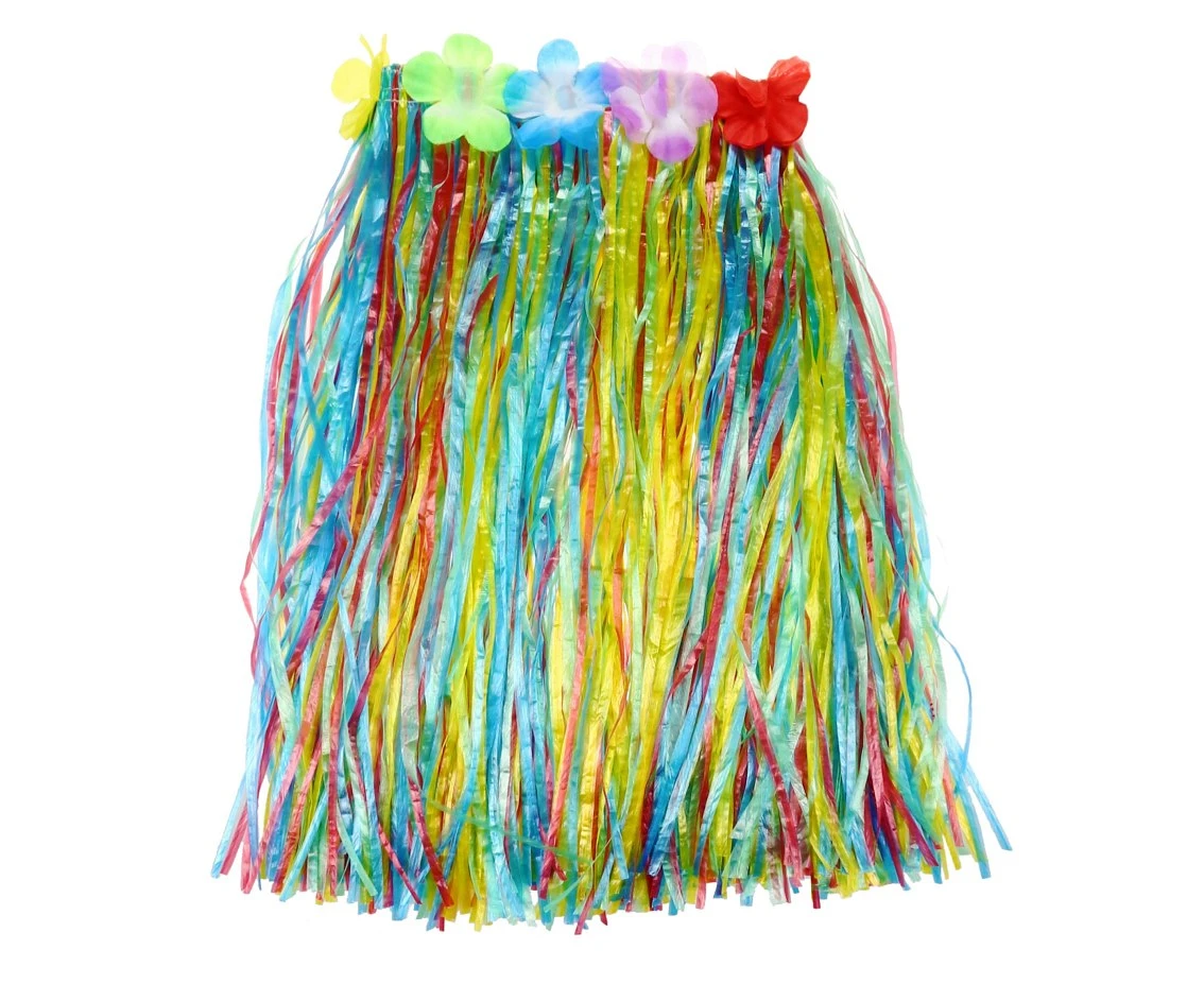 Hawaiian skirt, multicolour, lenght 40 cm, one size