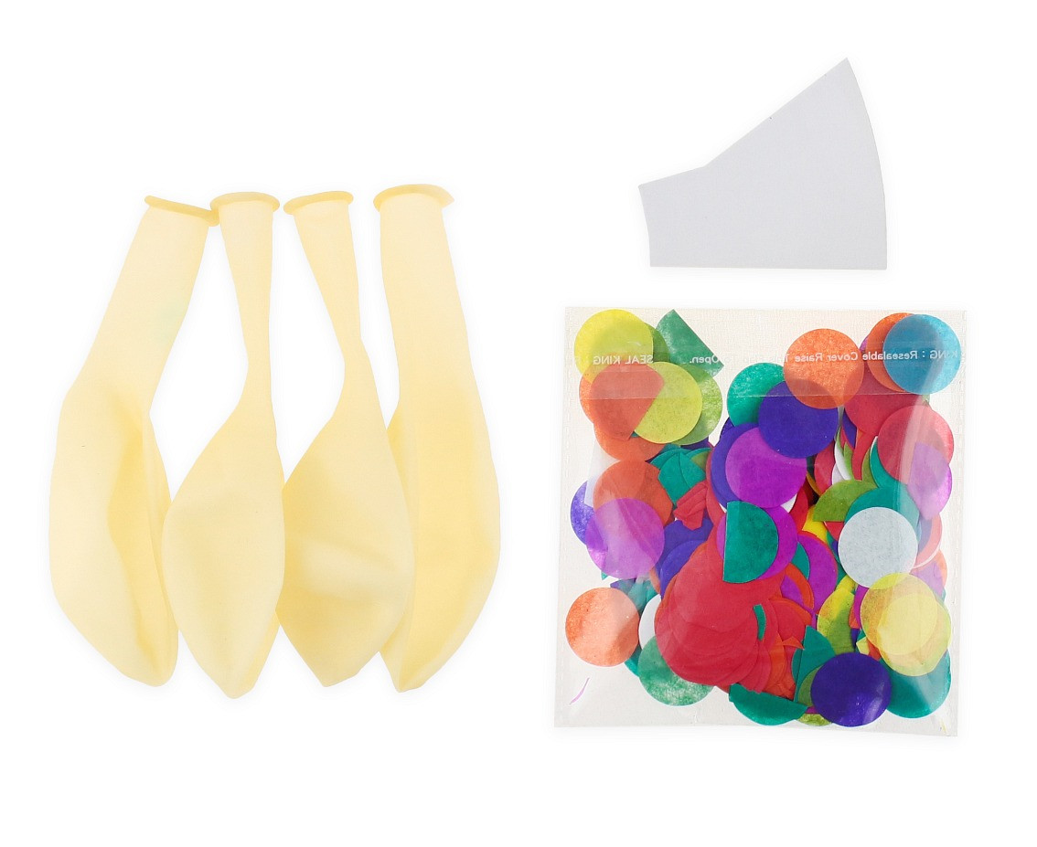 Balloons 12" with confetti, 4 pcs