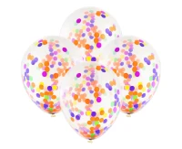 Balloons 12" with confetti, 4 pcs
