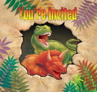 Invitations DINO, 10 x 12 cm, 8 pcs