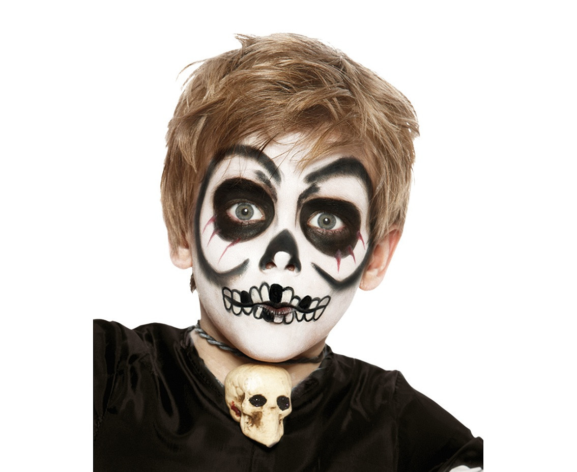 Make-up kit Skull (grease face paint, sponge, applicator)