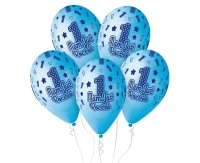 Balloons Gemar 13", premium helium "mam już roczek", blue, 5pcs EOL