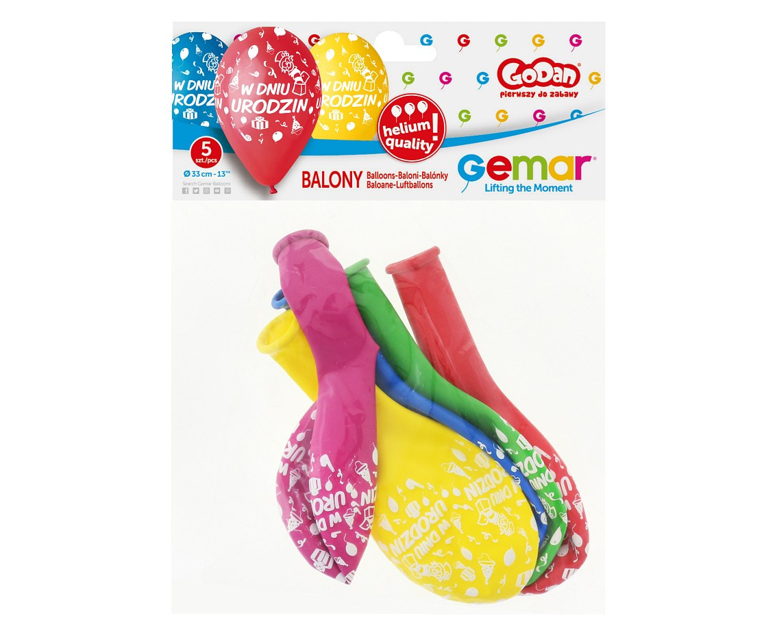 Balloons Gemar 13", pastel premium helium w dniu urodzin, 5pcs