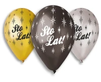 Balloons Gemar 13", premium helium metallic sto lat, metallic, 6pcs